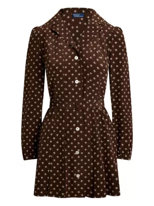 Floral-print Button-front Dress