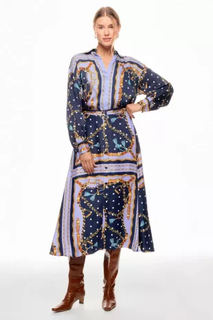 Chain Scarf Print Skirt