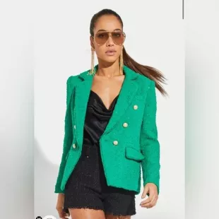 Eliza Tweed Double-Breasted Blazer