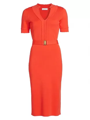 The Zariyah Belted Bodycon Midi Sweater Dress