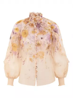 Memento Ruffled Floral-print Blouse