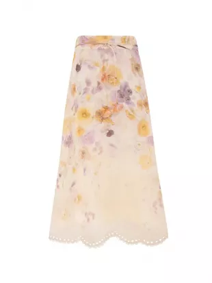 Memento Embroidered Midi Skirt