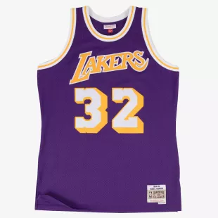 Los Angeles Lakers Mitchell & Ness Swingman Jersey Road Magic Johnson 1984-85