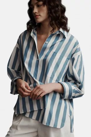 New Earl White/Vintage Denim Top