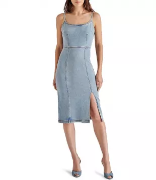 Giselle Denim Scoop Neck Sleeveless Dress