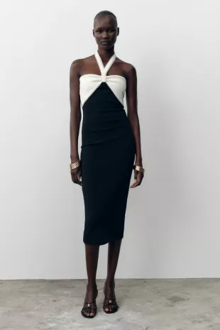 Stretch Bow Midi Dress