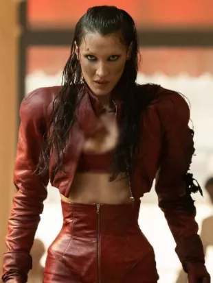 The Beauty Bella Hadid Red Cropped Jacket