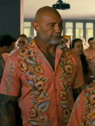 The Wrecking Crew 2026 Dave Bautista Floral Shirt