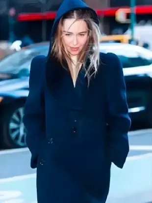 Emilia Clarke New York City 2026 Hooded Coat