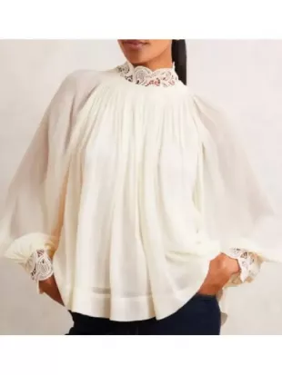 The Young And The Restless 2026 Sharon Newman Lace-Trim Blouse