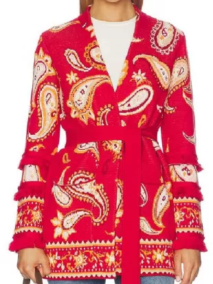 9-1-1 S09 Tracie Thoms Red Paisley Cardigan