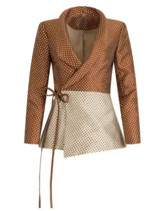 Tamron Hall Show Tamron Hall Polka Dot Wrap Blazer