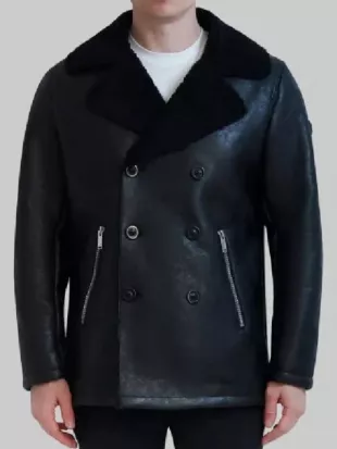 The Young And The Restless 2025 Matt Clark Leather Shearling Collar Jacket
