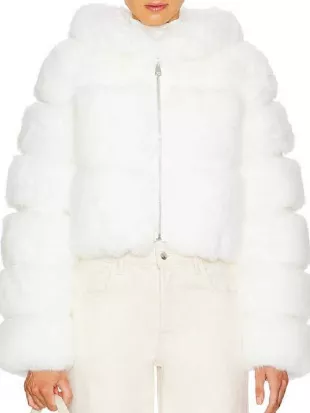 The Young and the Restless Abby Newman White Fur Jacket
