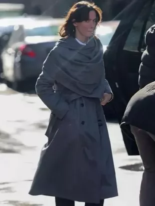 The Beauty S01 Rebecca Hall Grey Coat
