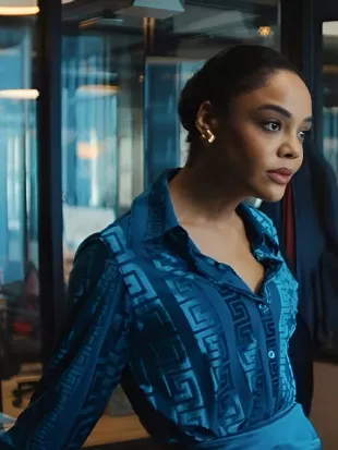 Tessa Thompson His and Hers S01 Blue Blouse