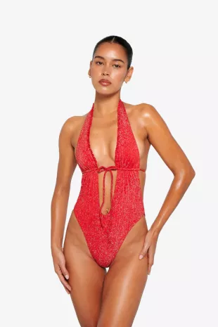 Solara Swimsuit Blush Glitter