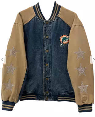 Football Super Rare Find One of a Kind Vintage Denim Jacket