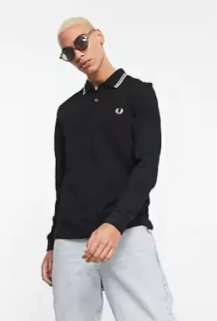 Twin Tipped Long Sleeve Polo Shirt