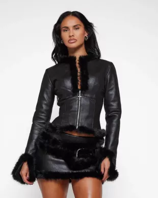 Accent Zip Up & Skirt