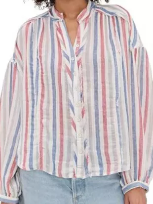 Its Not Like That 2026 Leven Miranda Red/Blue Striped Blouse
