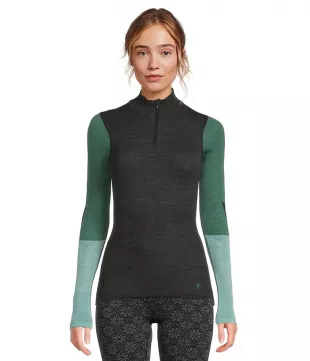 Intraknit Thermal Merino Base Layer Colorblock 1/4 Zip
