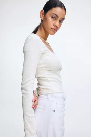 Picot-Trimmed Cotton Top