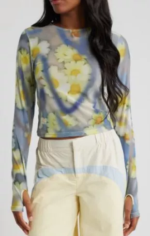 Strada Mesh Long Sleeve Top