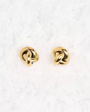 Gold Knotted Stainless Stud Earrings