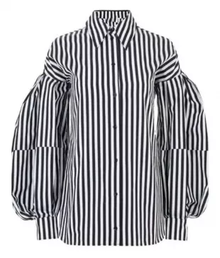 Striped Puff Sleeve Shirt