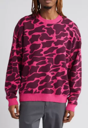 Abstract Jacquard Cotton Sweater