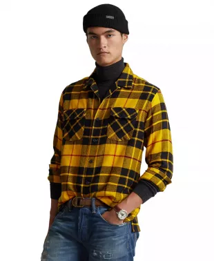 Classic-Fit Plaid Twill Camp Shirt