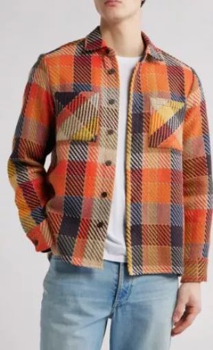 Whiting Plaid Cotton Blend Overshirt