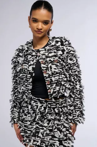 Here With Me Fringe Blazer Jacket