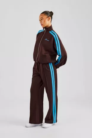 Funnel Neck Blue Taping Zip Through Tracksuit
