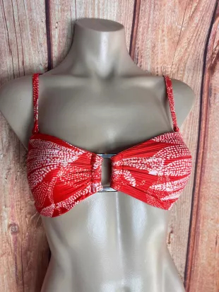 Dot Tropic Print Bather Swim Adjustable Bikini Bra Top