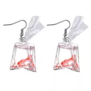 Gold Fish Dangle Earrings
