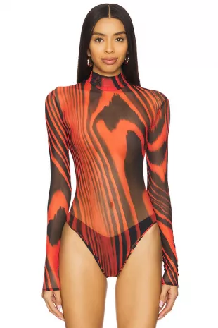 Printed Mesh Bodysuit