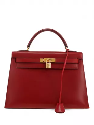 Red Leather Kelly Bag