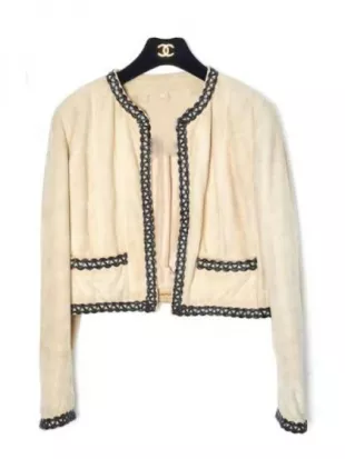 Beige Suede Cropped Jacket