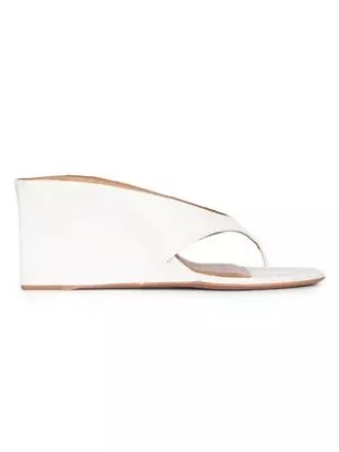 Satin Wedge Thong Mules