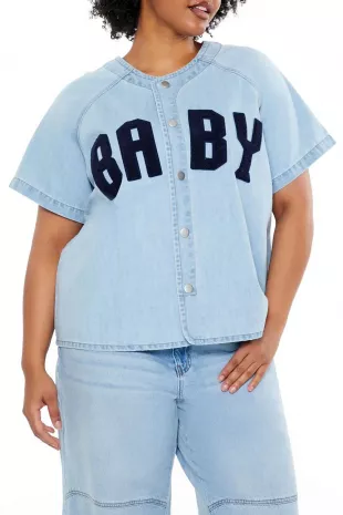 Baby Denim Baseball Top