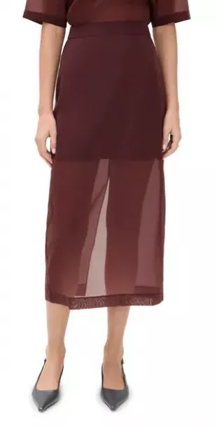 Olivia Organza Skirt in Mahogany
