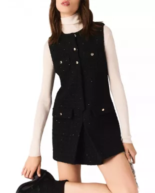 Tweed Playsuit with Rhinestones