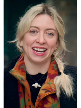 The Great Pottery Throwdown S09 Orange Floral Print Fleece Jacket