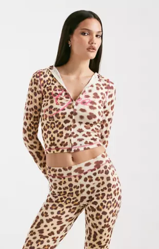 Blare Logo Contrast Stitch Zip Through Hoodie