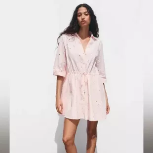 Dress With Rubberised Flowers