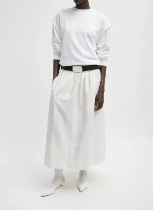 Nylon Pull On Full Skirt in White