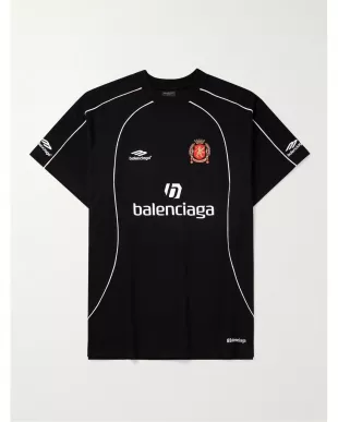 Men's Black Barcelona Soccer T-Shirt Oversized