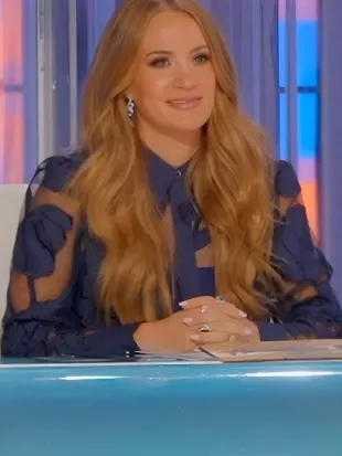 American Idol S24 Carrie Underwood Floral Sheer Blouse